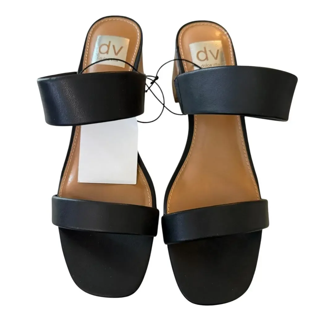 Dolce Vita DV Black Lextra Slip On Sandal Size 7.5